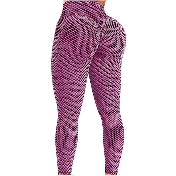 Tflycq Womens Stretch Yoga Leggings Fitness Löpgym Sport Full Längd Active Pants Pink XL