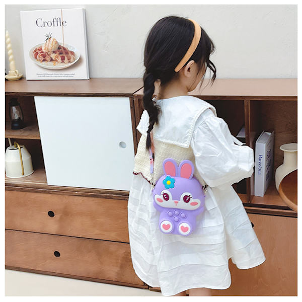 2023 New Bunny Kids Bag Silikon Axelväska Messenger Bag color
