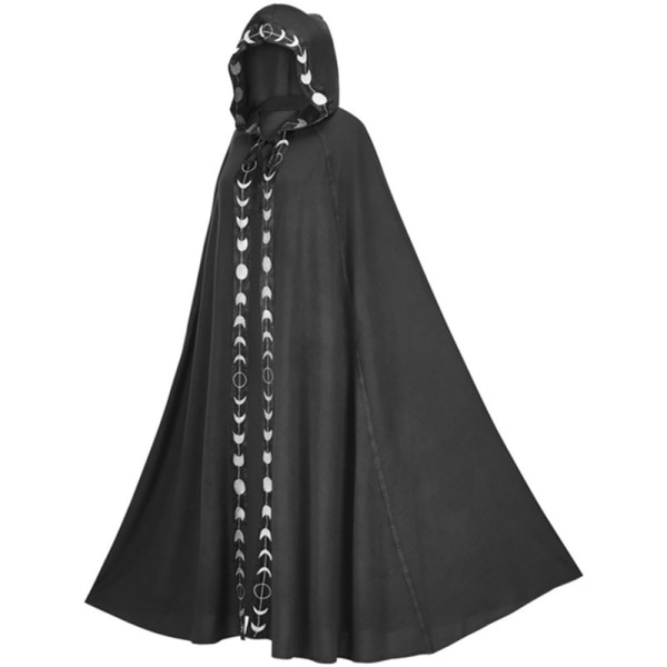 Halloween cape cape cosplay kostym Samurai wizard cape cape cape prestationsdräkt med huva black XL