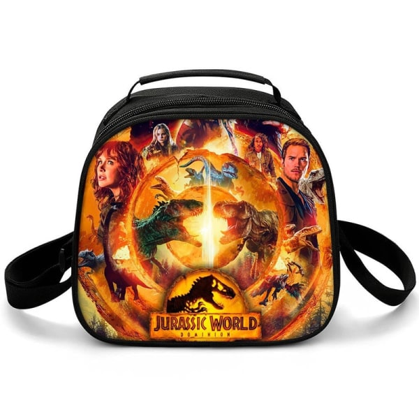 Harajuku Novelty Cool Jurassic World 3D printed Crossbody picknickväska Halvcirkel Lunchlåda Skolmat Lunchväska Ispåsar multi