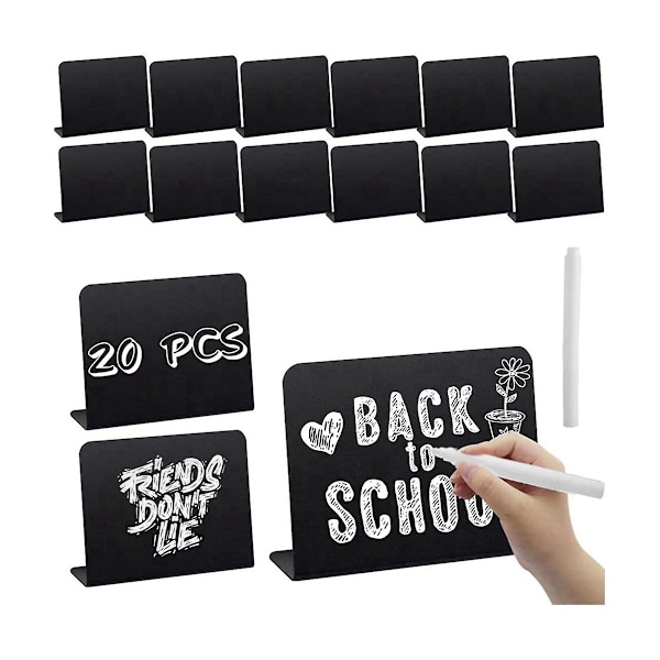 20-pack 4x3 tum Mini Tavelskyltar för Krita - Mat - Fest - Buffé - Bordsskyltar