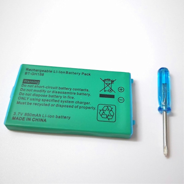 for GBA Batteripakke Erstatning 850mAh Litiumionbatteri med Skrutrekker for GBA SP Spillkonsoller 3.7V