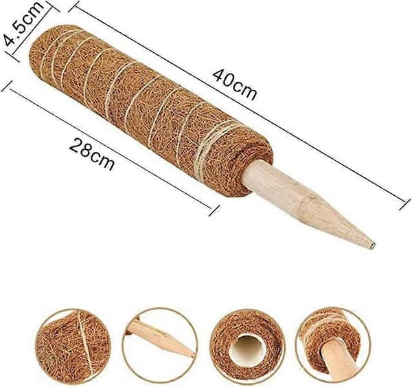 2 Stycken 40cm Kokosnötsstav, för Växtplantering Växtnamn Stöd Kokos Klätterväxtstativ