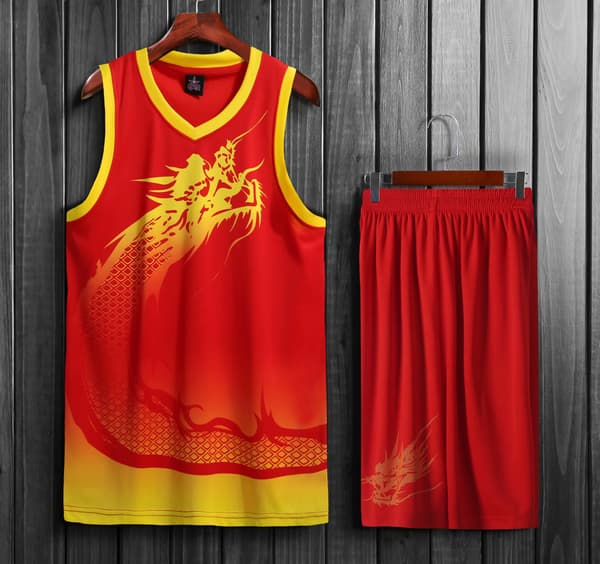 Basketlinne för män som andas 100 % polyester baskettröja red 2XL