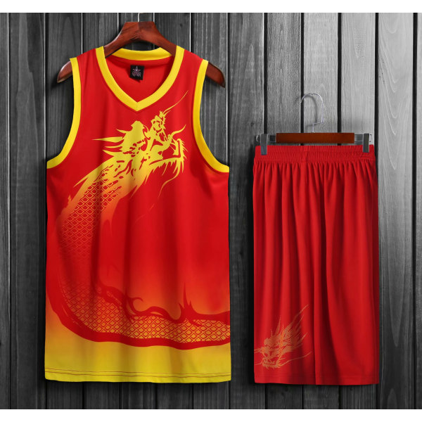 Baskettröja för män andas i 100 % polyester red 2XL