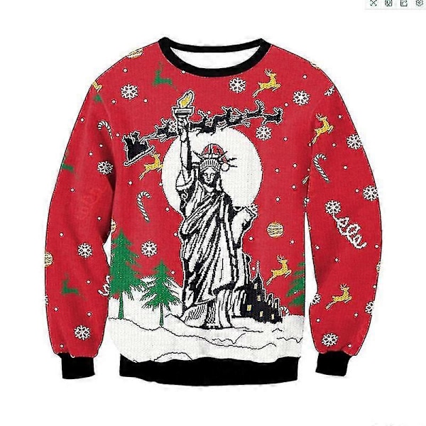 Herr Dam Ful Jultröja 3D Jul Hund Snöflinga Bjällra Ren Santa Tryckt Högtidsfest Tröja Jul Sweatshirt-jie