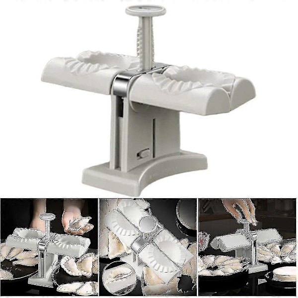 Dubbelhuvud Automatisk Dumpling Maker Ravioli Pressform Verktyg för Hushåll