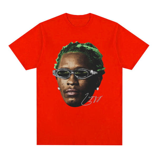 Rapper Young Thug Grafisk T-shirt Herr Kvinnor Mode Hip Hop Vintage T-shirt Red L