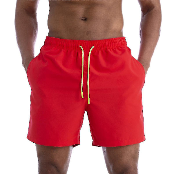 Snabbtorka badshorts för män i enfärgade lösa badshorts style 3 M