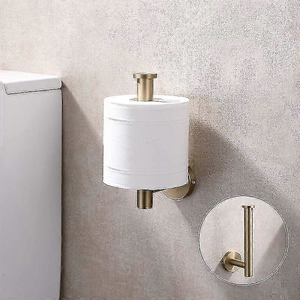 WC-paperiteline Sus304 ruostumaton teräs harjattu kulta WC-paperiteline, moderni pyöreä WC-paperirullateline, seinäkiinnitys, 5 tuuman kylpyhuoneen WC-rulla