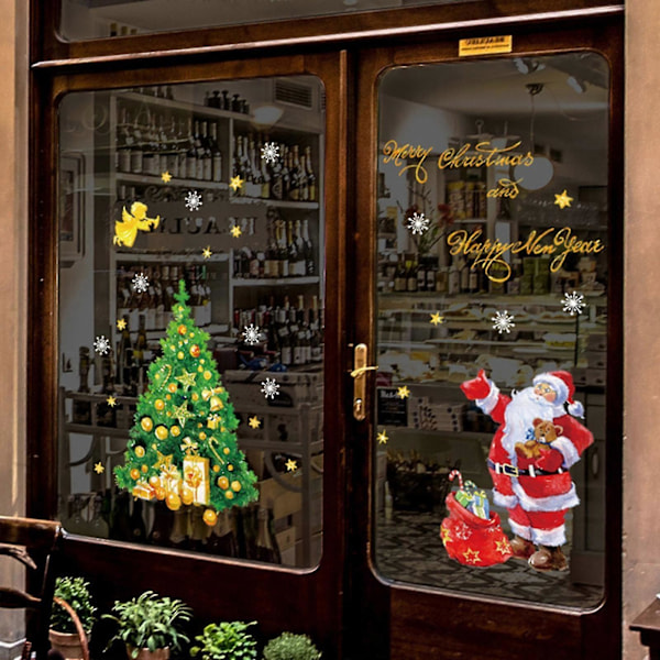 Juledekorasjonsklistremerke Butikkvindu Glassvindu Klistremerke Juletre Julenissen