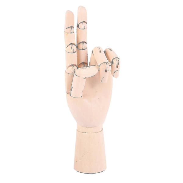 7 tum Trä Ledbar Vänster/Höger Handdocka (vänster+höger Hand)