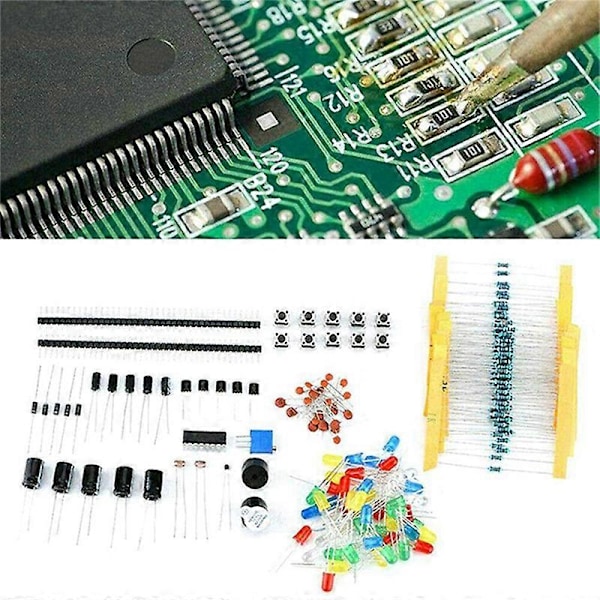 1818 kpl DIY Elektroniikkakomponenttisarja Valikoima Vastukset LED Triodi Kondensaattorit Diodit PCB Potenti