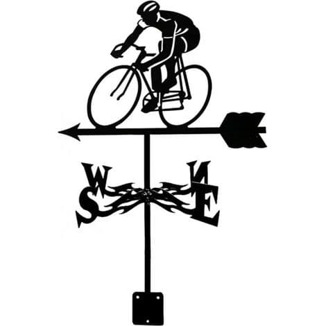 Vejrhane til tagmontering - Vindindikator til cyklist, havestav -