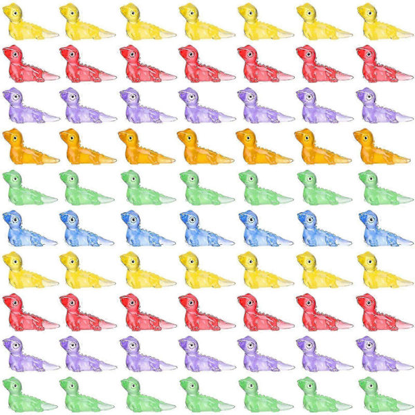 60 stk. Mini Firben Figurer Selvlysende Reptil Miniaturer Små Resin Firben