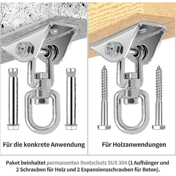 Krog 180 Swing, Rustfrit Stål Kraftig Loftmontering Op Til