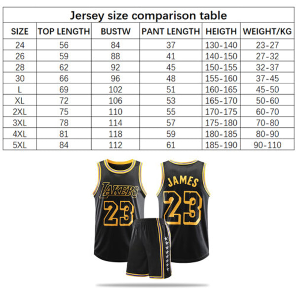 Lakers # 23 LeBron James Baskettröja för vuxna barn 3XL