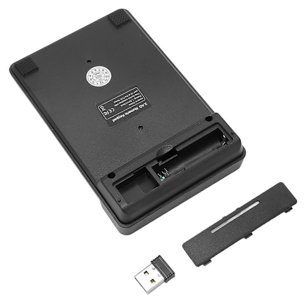 2.4G USB Numerisk Knappsats 19 Tangenter U Typ Portabel Mini Tyst Siffertangentbord för Redovisning Finans Bank Svart