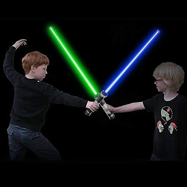 2 i 1 Lightsaber Light Up Sword Leksak med 7 färger Changing Halloween kostym rekvisita