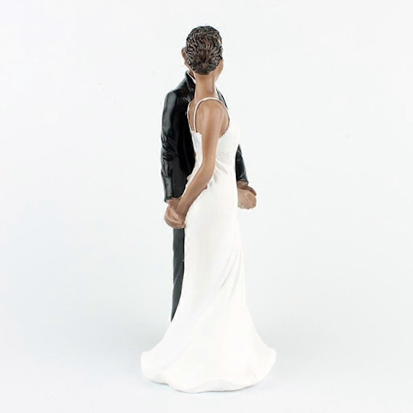 Bryllup Resin Brudgom Brud Sort Par Figur Kage Stand Topper Dekoration