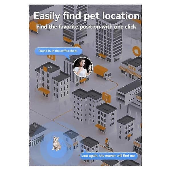 Hundetracker Pet Tracker - Hundesporsbånd Vandafvisende IP65 Fungerer med ethvert Halsbånd (Android & IOS Universal) Hundeversion