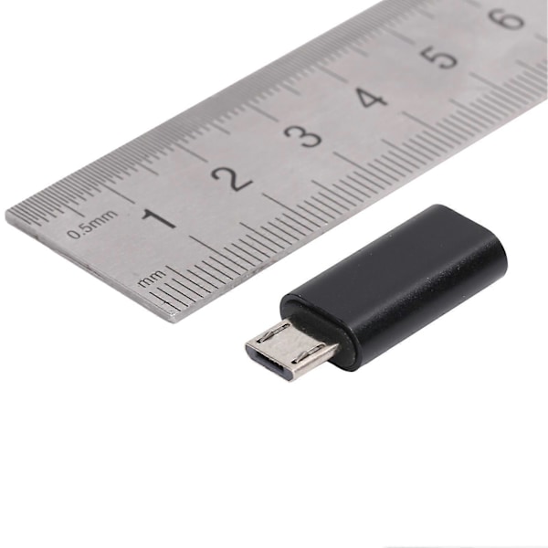 TypeC Adapter Konverter Hona till Micro Hane Mobiltelefon Datalinje USB Laddning (Svart)
