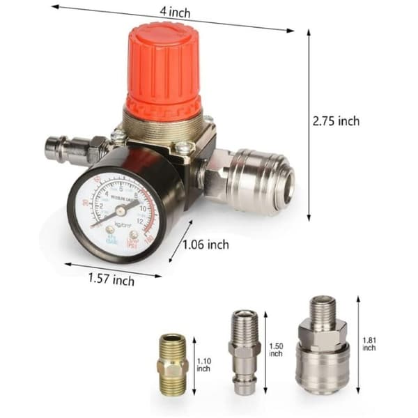 1/4\" pneumatisk lufttryksregulatorventil. Pneumatisk trykregulatorventil. Trykreguleringsventil til luftkompressor