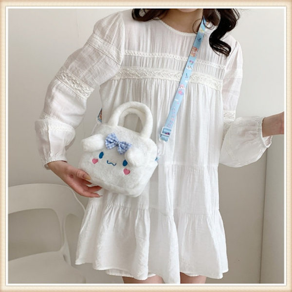 Kids Kawaii Plush Sanrio Bag Anime Cinnamoroll Plush Backpack white
