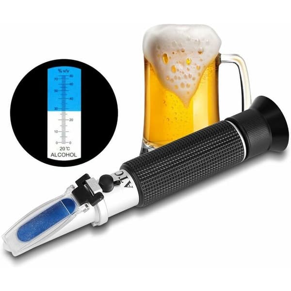 Professionelt refraktometer. Bærbart alkoholtestrefraktometer 0-80%. Vinmåler måleinstrument