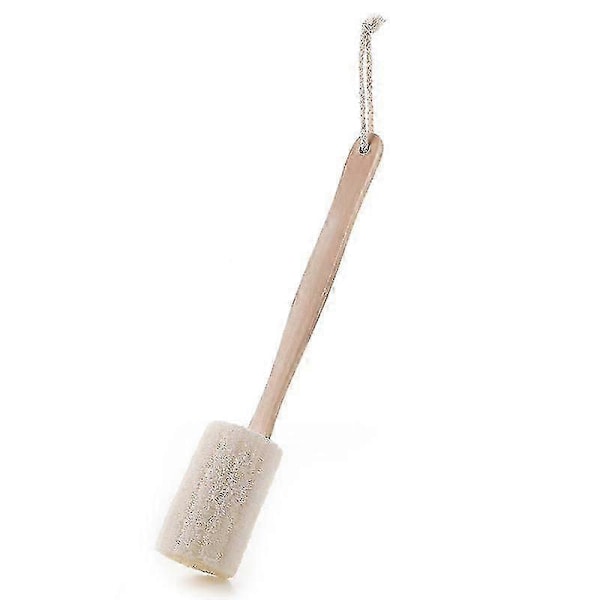 Naturlig Eksfolierende Loofah Loofah Badebørste Stick, Træhåndtag Loofah Rørformet Svamp Rygbørste, Til Mænd Og Kvinder, Badesvamp Krop Rygskrubber
