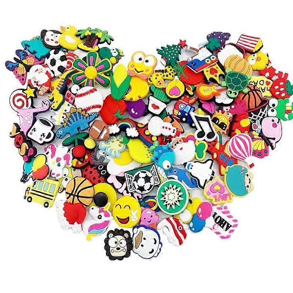 100 stk. Sko Charms, Sko Charms til Sko Dekoration, Crocs Sko Charm, Fødselsdagsfest Gave
