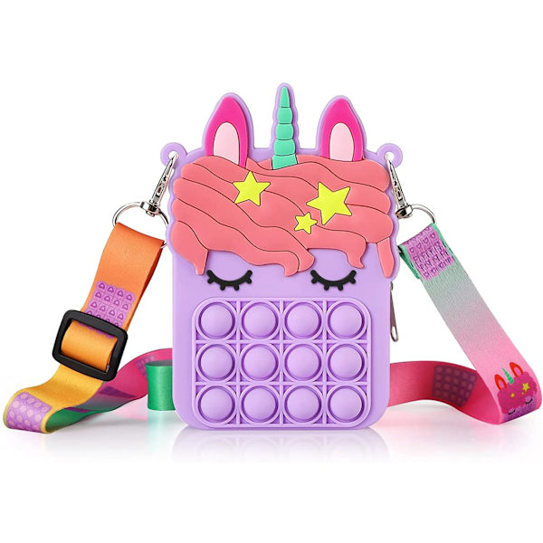 Populär axelväska för tjejer Fingertopsleksak Unicorn Bag Toy blue