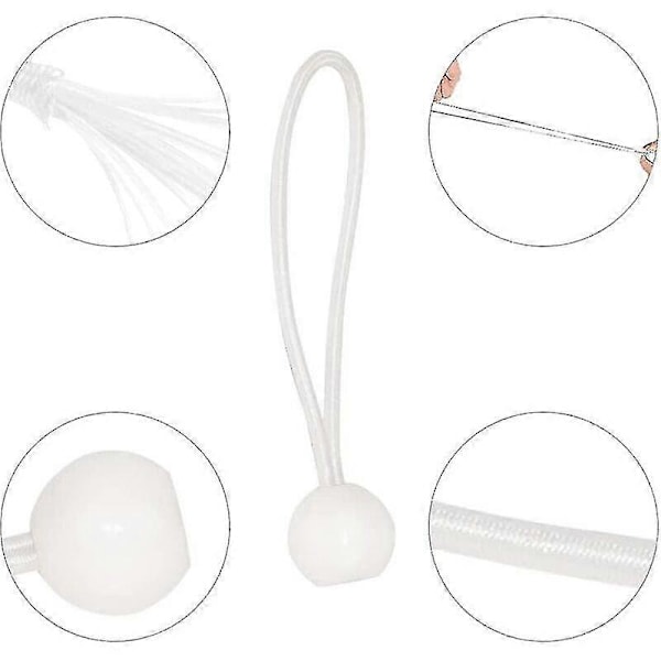 50 stk. elastiske kugle-bungee snore, presenningsstrammer til pavillon, camping