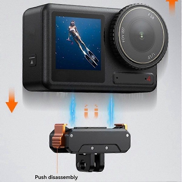 Adapterbas för DJI Action5 Pro/4/3 Dubbelgränssnittsplatta Magnetisk Snabbkopplingsbas