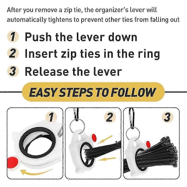 Zip Tie Organizer Kabelbinder Organizer Holder Selvlysende Stærk Effektiv Løsning
