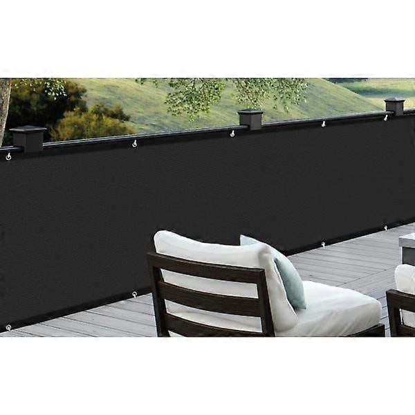 Balkongskydd insynsskydd vind- och UV-skydd, 90 x 300 cm, svart