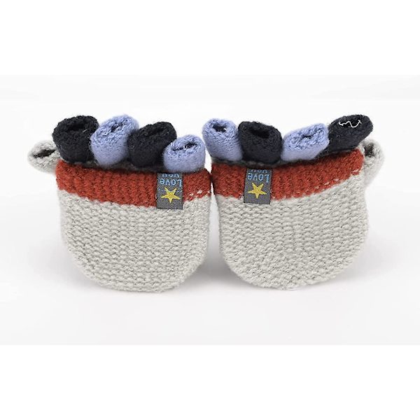 Stickade halvfingerhandskar Unisex varma handskar för tjejer