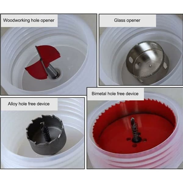 Støvoppsamler for hullsager – Kompatibel med bi-metall hullsager – Elastisk ABS-materiale – For rene boreomgivelser