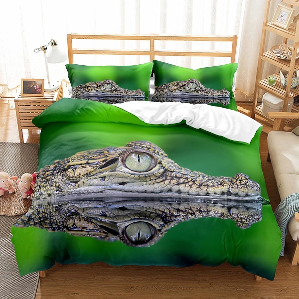 Crocodile King Queen Helt cover Carnivore Wildlife Set Wild Animal Butterfly Quilt Cover Polyester Cover