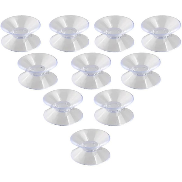 10 stk. 30 mm dobbeltsidede sugekopper til plastglas