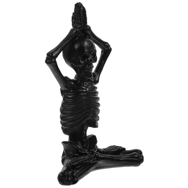 Yoga Skelett Staty Halloween Skelett Figurin Mediterande Bords Samlarobjekt Figurin