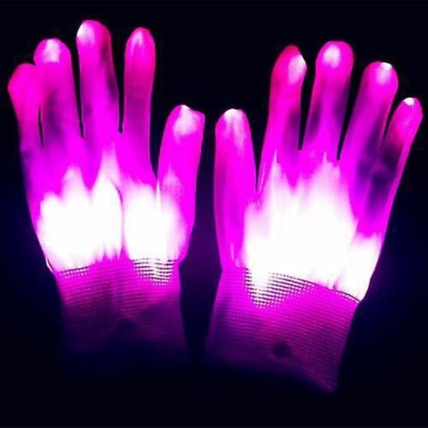 Led blinkande handskar Glow Light Up Finger Lighting Dans Rave Party Kids purple