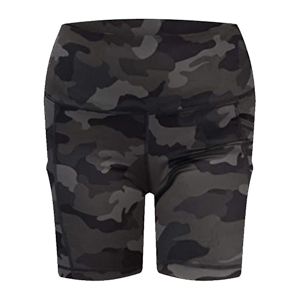 Tflycq träningsshorts för kvinnor Scrunch Booty Gym Yogabyxor Kamouflagefickor Leggings S
