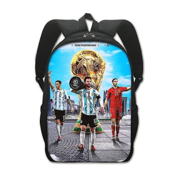 Superfotboll Superstjärnan Leo Messi World Cup Polyester med stor kapacitet Belastningsminskande ryggsäck Student skolväska style 6