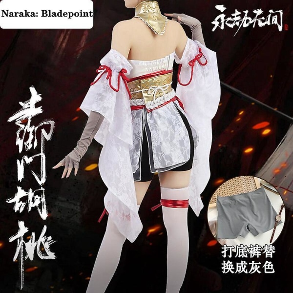 Nytt spel Naraka: Bladepoint Loli Hutao Cosplay Kostym Klänning Handskar Leggings Vita Tights Halloween Kvinna Accessoarer Set M