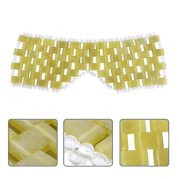 Tflycq Rosa Kristall Ögonmask Handgjord Ögonridå Kristall Sovmask Rosakvarts Kylterapi Ansiktsmassagerare Naturlig Jade Mask green eye mask