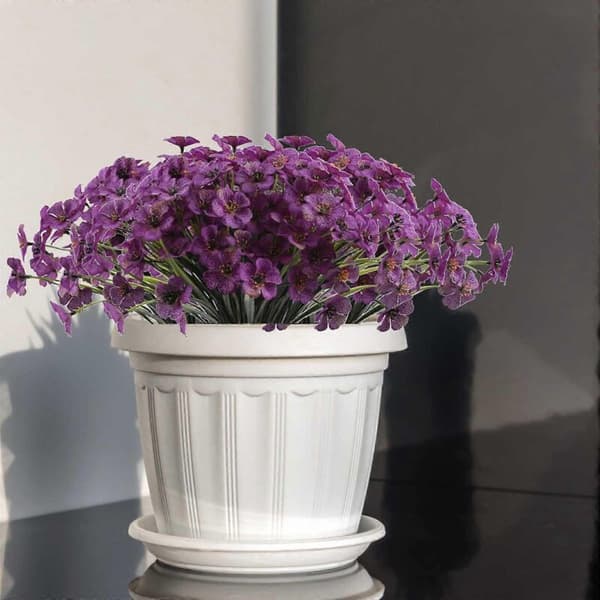 Salgstilbud på Amvlyk kunstige lilla blomster til utendørs bruk
