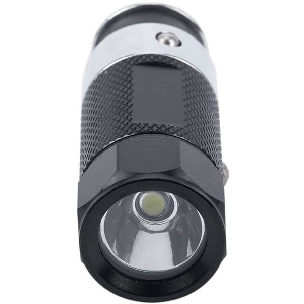 Mini-LED-taskulamppu ladattavalla akulla auton tupakansytyttimeen