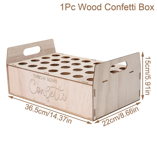Bröllopskraftpappersbricka Konfettikon Stativ Boxbricka för bröllopsdekoration Blomkonfettikottar Rustik bröllopspappershållare Wood Confetti Box 2