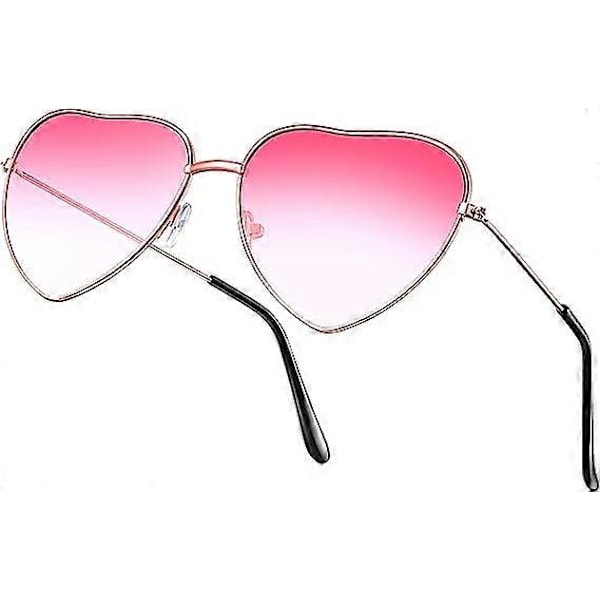 Vintage hippie hjärtformade solglasögon med metallram roséguldfärgad ram